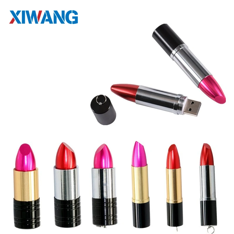 

Popular Gift for Girls USB Flash Drive Pink Red Metal lipstick 4GB 64GB 8GB PenDrive 16GB 32GB 64GB Pen Drive USB Memory Sticks