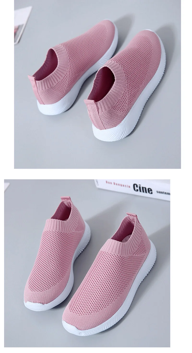 Hot Sell Sock Sneakers Women Pink Outdoor Mesh Shoes Breathable Woman's Footwear Female Girl zapatillas deporte mujer Size 35-44 (15)