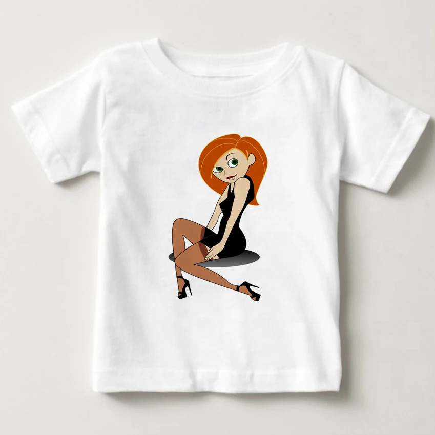 

2019 Spicy girl cartoon summer print T-shirt white cotton children's coat adventurous girl sportswear children's T-shirt 3-9T