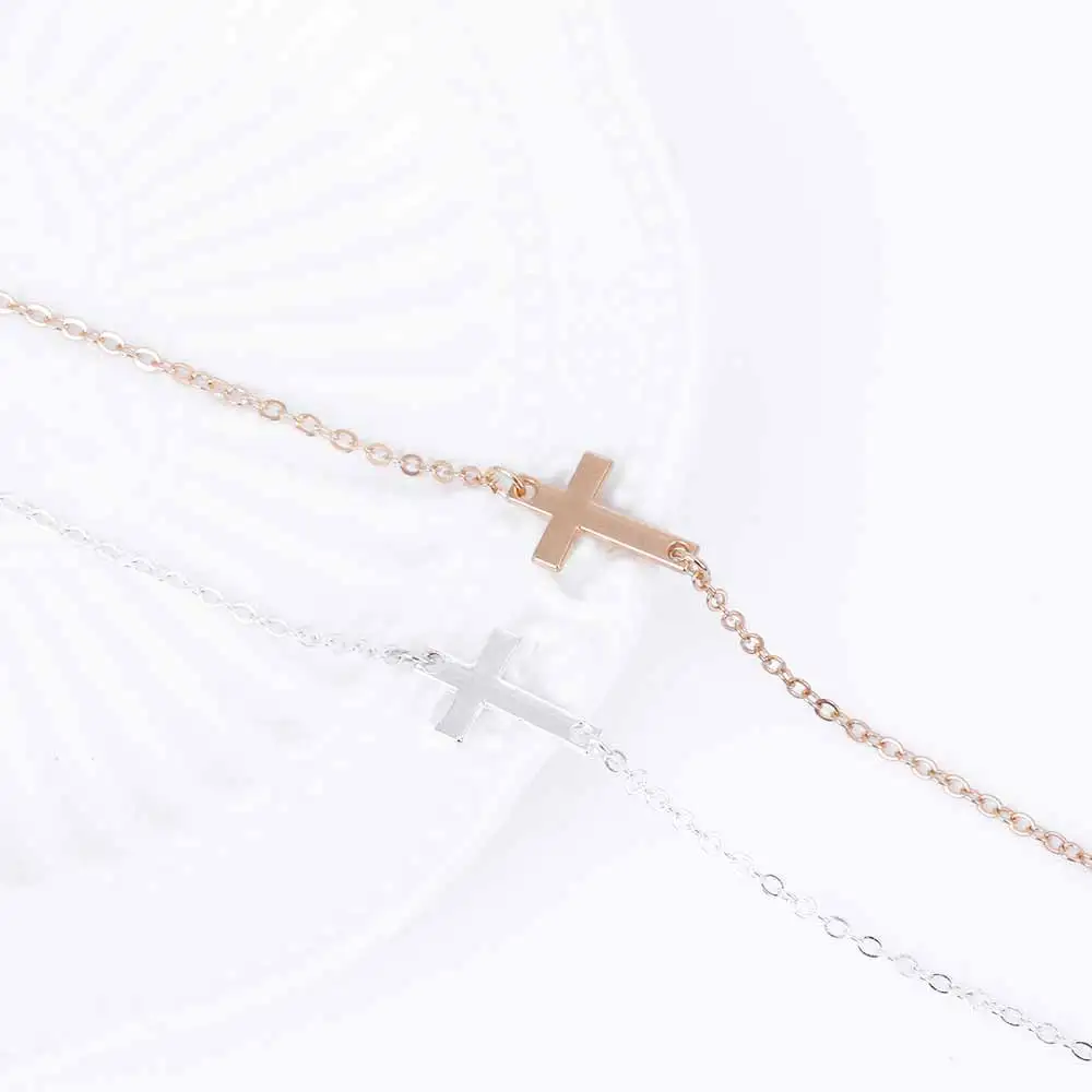 FAMSHIN Модная Золотая цепочка простой крест браслет, недорогой браслет Изысканные ювелирные изделия для женщин