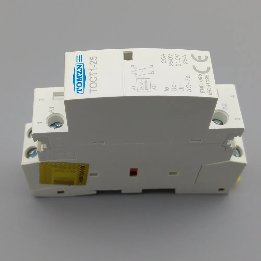 1 pcs TOCT1 2P 25A 220V/230V 50/60HZ Din rail Household ac Modular contactor  2NO