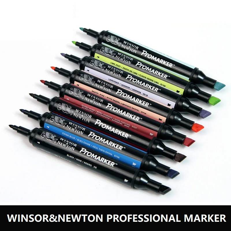

WINSOR&NEWTON Double Tips Professional Marker pen Design Drawing Comics Sketch Art Marker Free Select 6 colors Art Supplies