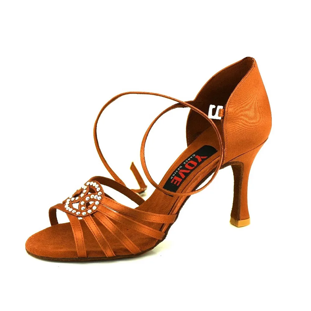 YOVE Professional Latin Dance Shoe for Women's 8.3cm Flare Heel w1703 2