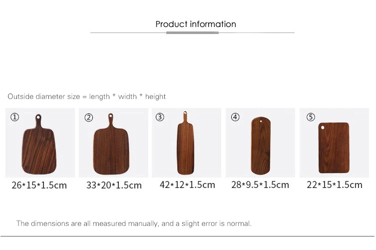 Черный орех деревянная разделочная доска Прямоугольник Деревянный пиццы суши разделочные доски для хлеба блоки разделочная доска тарелка для еды кухонные инструменты