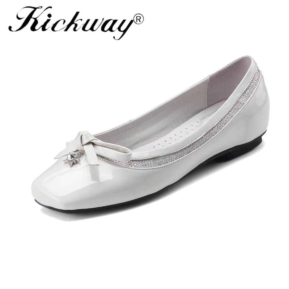 

Kickway Women Flats Spring Autumn Plus Big Size Brand Women Shoes Women Soft Comfortable Round Toe Female Casual Shoe 34-44