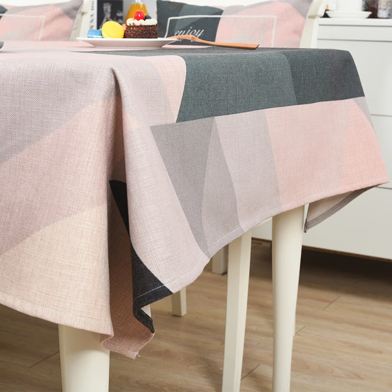  Nordic Modern Minimalist Table Cloth For Table Decor Thicken Polyester Cotton Fabric Tableclothes F