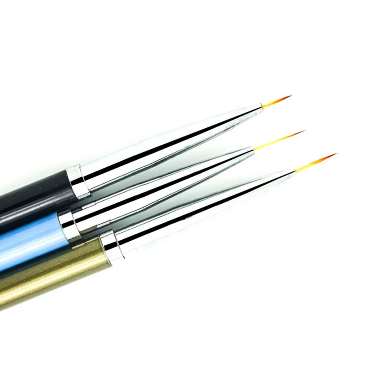 Elecool 3 шт./1 шт. кисть для дизайна ногтей подводка для глаз металлическая ручка для УФ гель-лака живопись линия рисования кисти для полос инструмент для маникюра