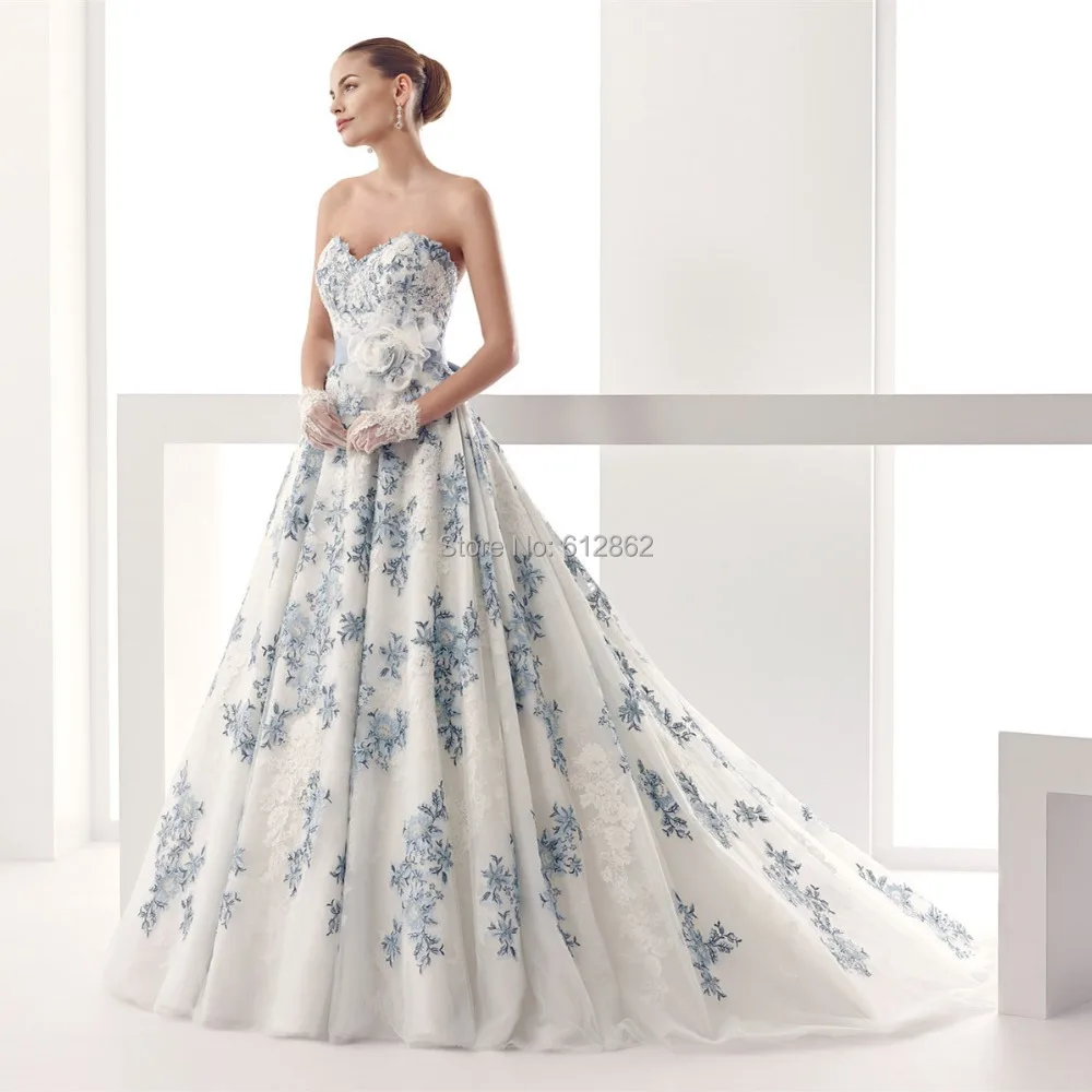 Wedding Blue Wedding Dress popular blue and white wedding dresses buy cheap lots from china supp