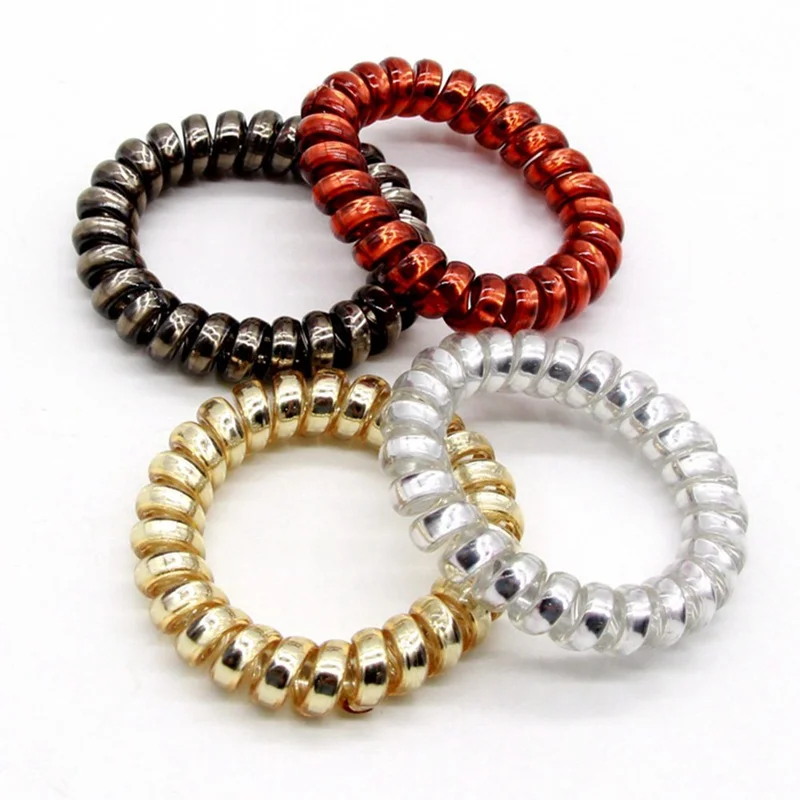 

1 Piece New Color Elastic Telephone Wire Hair Bands colorful Women Fashion Hair Accessories Girls' Headwear