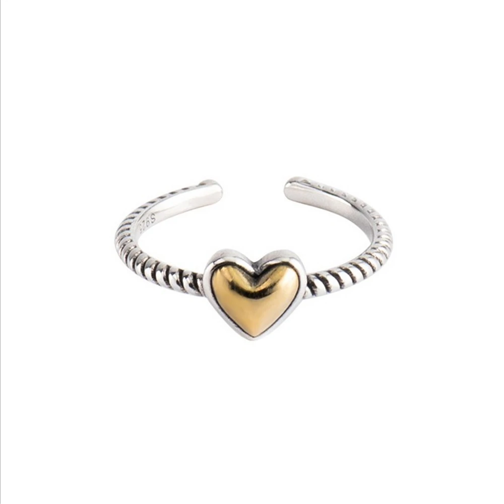 

R046 Hear Design S925 Silver Ring For Women Lady Girls Gifts