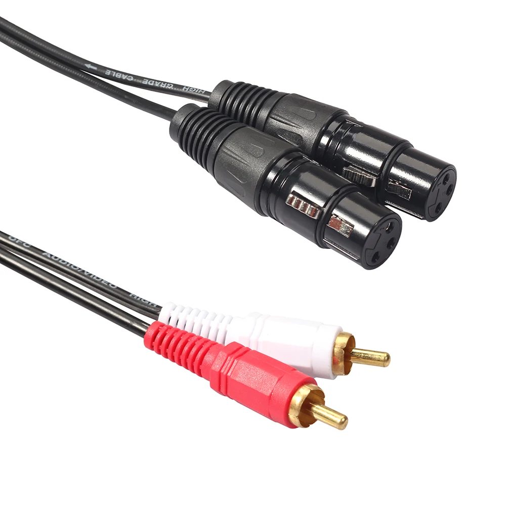 HIFI аудиокабель 2 RCA штекер/гнездо на XLR 3 контакта штекер Женский пушечный