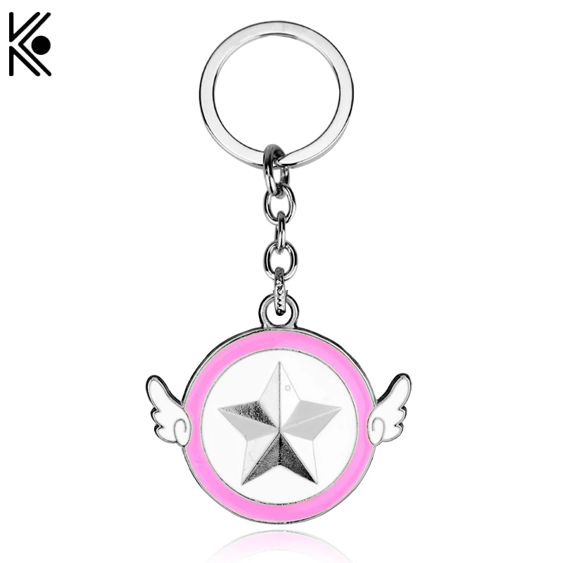 

Lucky Charm Sailor Moon keychain angel star keychains Purse Bag Buckle Pendant For Car Keyrings key holder women Jewelry