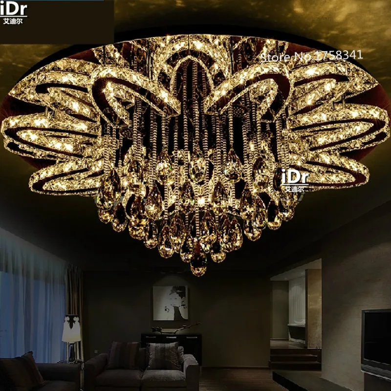 

Simple round crystal lamp living room LED Ceiling Lights cozy bedrooms decorated with modern creative restaurant lighting