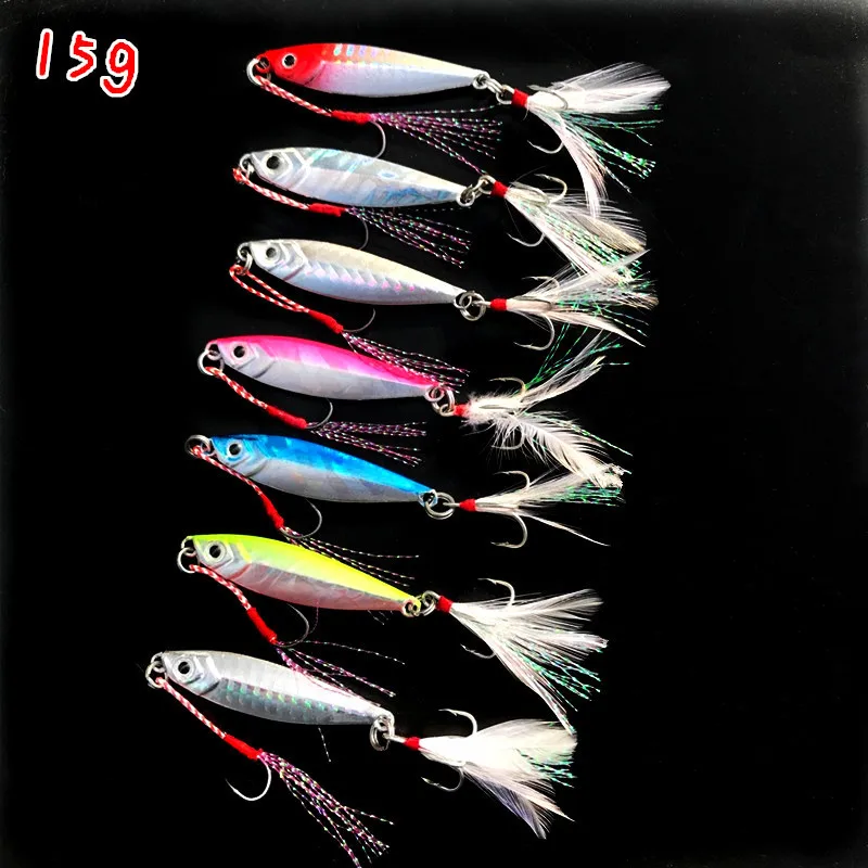 

Fishing Shore Casting Jigs Lure Metal Bait Slow Shaking Artificial Lures Jigbait 15g/5.2cm Lot 7 Pieces