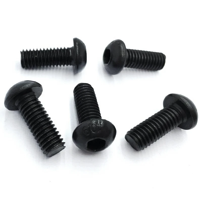 M5x8mm Button Head Hex Socket Cap Screw Bolt Black 50 pcsin Screws