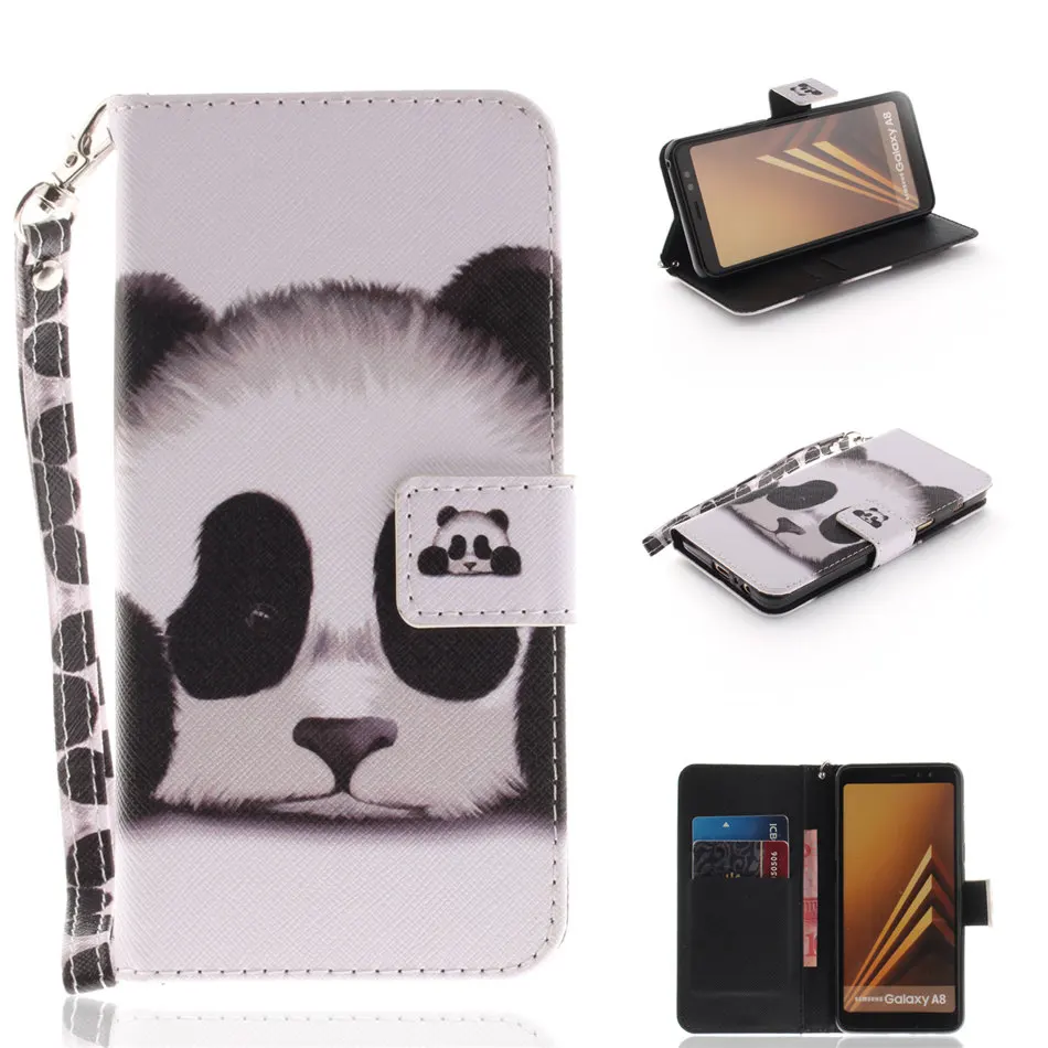 Case For Huawei P20 Pro P9 Lite P8 Mini Y6 Honor 10 9Lite Nova 2i 3e Cute Panda Anger Owl Wallet Card Holder Case D26G