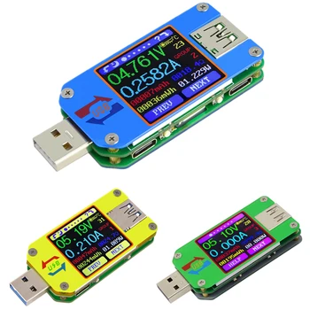 

UM34/UM34C UM24/UM24C UM25/UM25C DC amperimetro voltimetro probador de voltaje de corriente tension de carga de la bateria USB