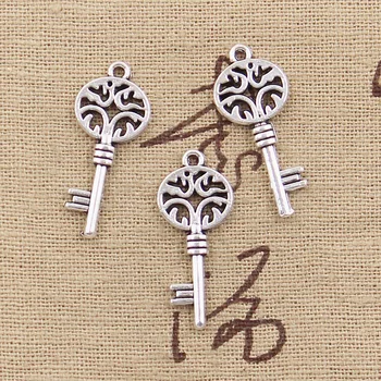 

30pcs Charms Vintage Skeleton Key 27x11mm Antique Silver Color Plated Pendants Making DIY Handmade Tibetan Silver Color Jewelry