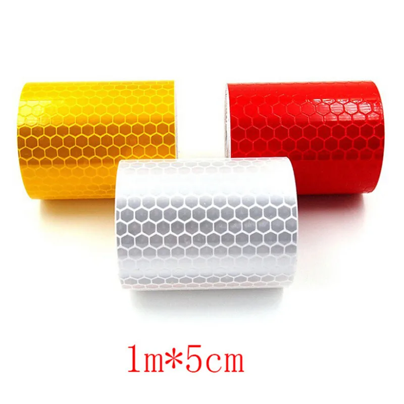 

1pc 5x100cm Self Adhesive Waterproof Pure Color Reflect Light Safety Security Caution Reflective Tape Warning Tape Sticker