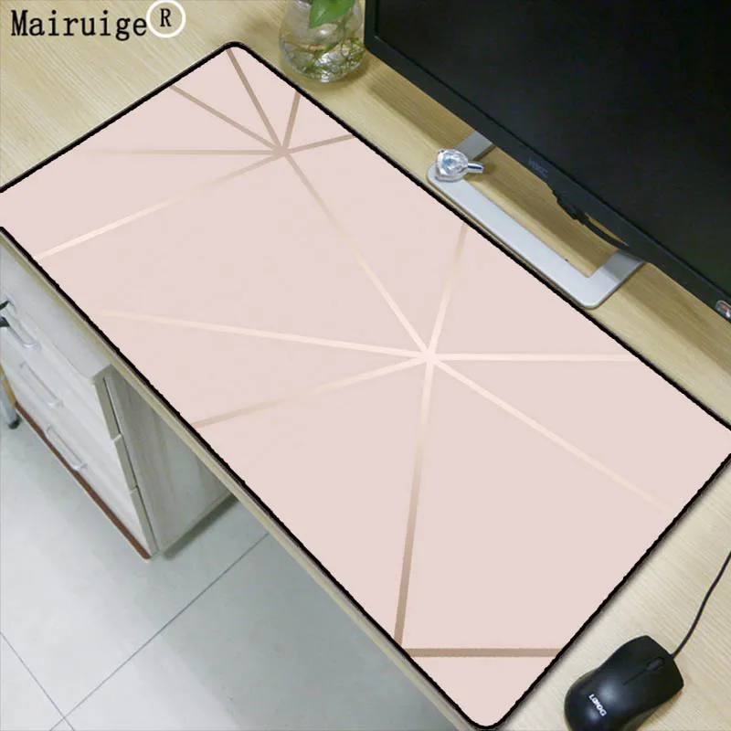 Mairuige Pink Marble Laptop Gaming Mice Large Lock Edge Mousepad BIG