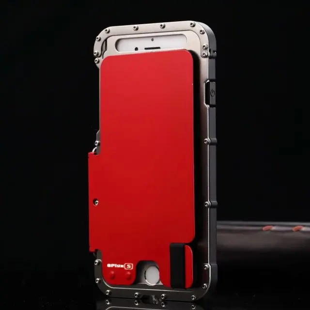 Бренд R-Just Armor King iron man из нержавеющей стали металлический противоударный флип-чехол для Apple iPhone 6 6S Plus/6 Plus мощный красный белый - Цвет: silver red