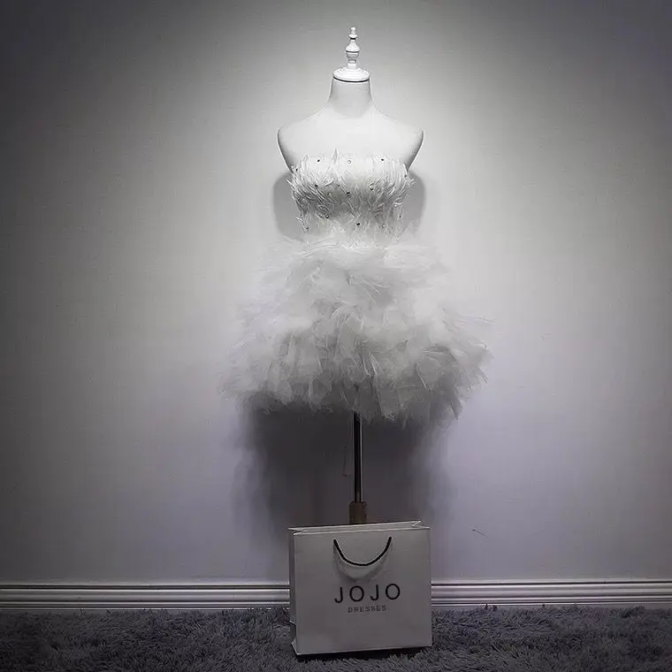Летнее пляжное платье с перьями для свадьбы Vestido Noiva Praia простое без бретелек Casamento