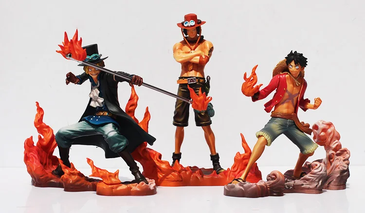 Аниме one piece DXF Луффи туз сабо из ПВХ Фигурки игрушки Коллекционная модель игрушки куклы 3 шт./компл. в коробке