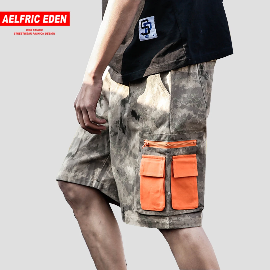 Aelfric Eden военные хип-хоп мужские шорты Карго Уличная Камуфляж уличная мода по колено Повседневное тренировочные брюки для скейтборда