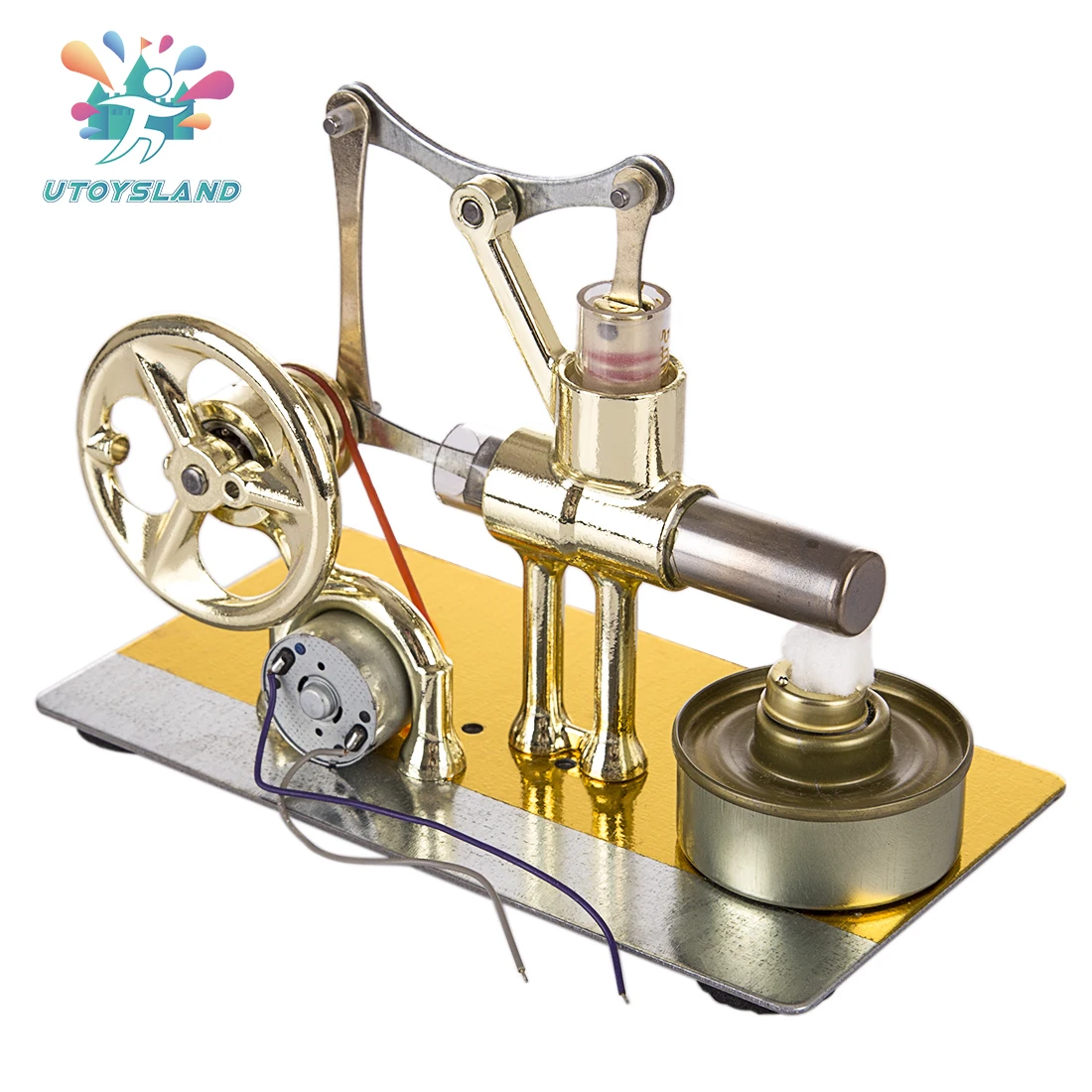 Excellent Performance Single Cylinder Balance Stirling Engine Model Science Experiment Kit With All-metal Base Long Time Running