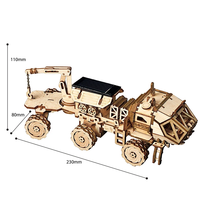 ROKR DIY подвижные развивающие игрушки Rover солнечной энергии 3D деревянная головоломка Сборная модель строительные наборы игрушки для детей и взрослых LS504