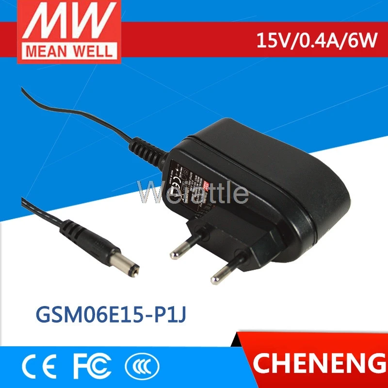

MEAN WELL original GSM06E15-P1J 15V 0.4A meanwell GSM06E 15V 6W AC-DC High Reliability Medical Adaptor