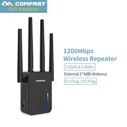 1200 Мбит/с COMFAST CF-WR754AC повторитель Wi-Fi 2,4 г и 5 г маршрутизатор беспроводной удлинитель маршрутизатор усилитель сигнала wifi диапазон 4 * 2dbi