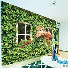 Пользовательские Ткань и текстильные обои для стен моющиеся матовый шелк для ребенка Детские гостиная фрески Жираф форточки Топ