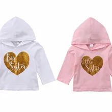 Коллекция года, весенняя одежда для маленьких девочек 2 вида цветов для малышей розовый, белый комбинезон с капюшоном и принтом «любовь», свитер Топы, детская одежда