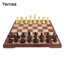 Yernea магнитный складной шахматный игровой набор, пластиковые шахматные шашки, складная шахматная доска, настольные игры, развлекательный подарок