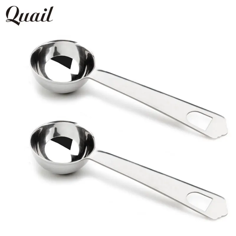 

Quail Strong Quality Handle Measuring String Coffee Bean Spoon Stainless Steel Coffee Scoop Office Kitchen Bar Accessories