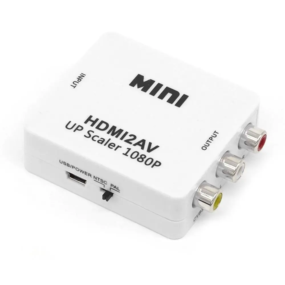 1080P HDMI Mini VGA к RCA AV композитный адаптер конвертер с 3,5 мм аудио VGA2AV/CVBS+ аудио к ПК HDTV конвертер - Цвет: white