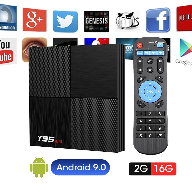 

T95 MINI Android 9.0 Smart Set Top TV Box 6K@30fps 4K DDR3 USB 3.0 3D Quadcore Mali-T720MP2 Google Play IPTV H.265 HD-MI 2.0 HDR