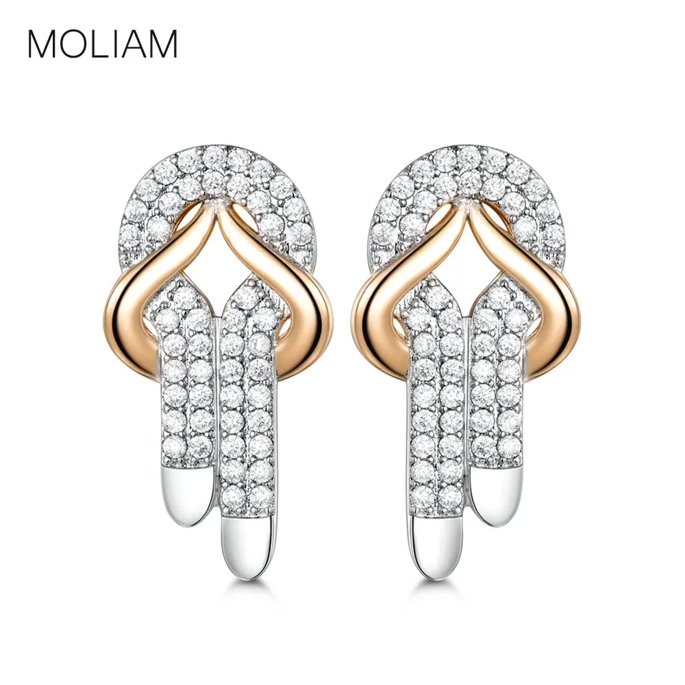 

MOLIAM Luxury Design Bridal Stud Earrings for Women Elegant Cubic Zirconia Wedding Earring Brinco Fashion Jewelry MLE808