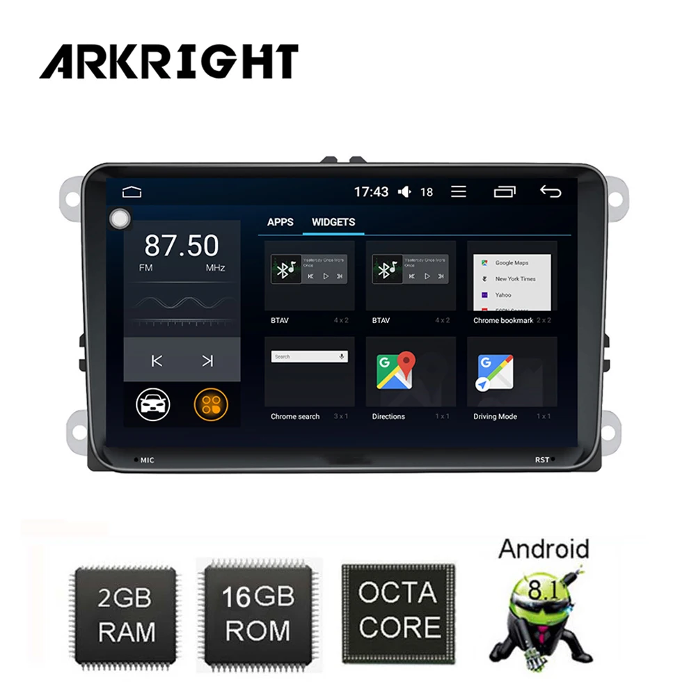Flash Deal ARKRIGHT 9" Android 8.1 Head Unit/for VW Passat Golf Seat Leon/Skoda/Tiguan Car Radio Audio Stereo HD GPS Navigation Player 2