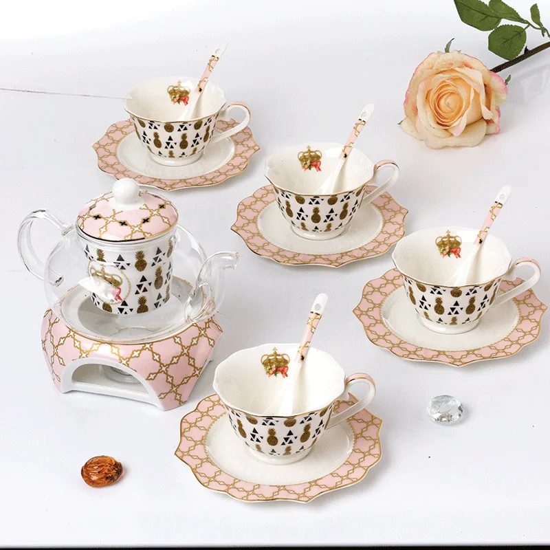  YeFine Ceramic Chinese Tea Set Kitchen Accessories British Afternoon Tea Sets Heatable Teapot Tea C - 32920759843