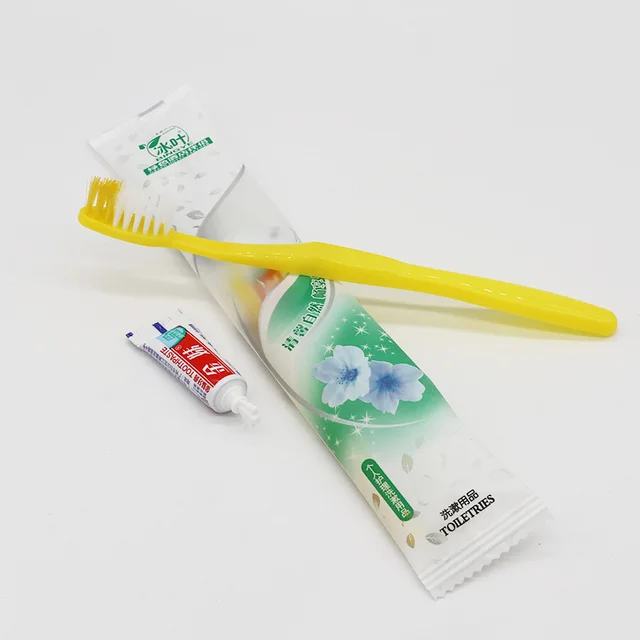100Pcs/Set Hotel Disposable Toothbrush with Toothpaste Kit Convenient