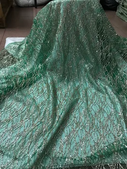 

Newest SYJ-51531 sparkly glued glitter sequins lace fabric african sequins tulle mesh fabric