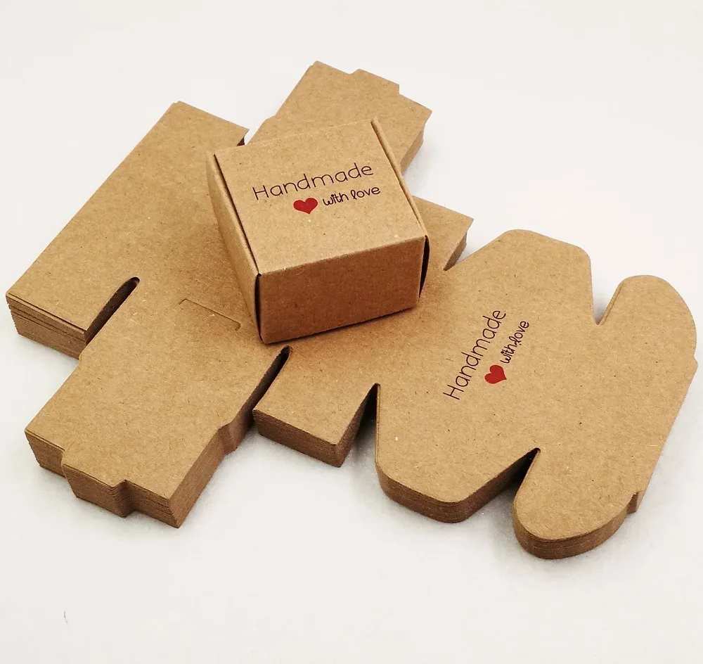 

50pcs 4*4*2.5cm Aircraft Brown Gift Packaging Kraft Paper PackingBox Handmade Love Wedding\Crafts\Cake\Handmade Soap\Candy boxes