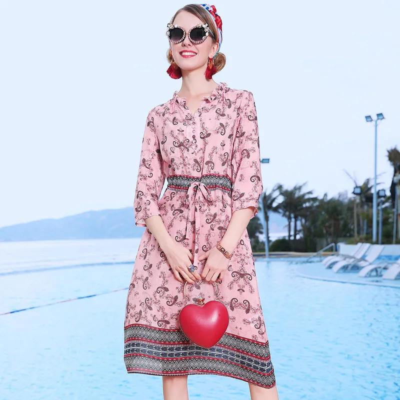 Zijden bloemen strand boho bohemian jurk party plus size lange jurken casual sexy vrouwen 2019 lente zomer roze mouw elastische Zijden bloemen strand boho bohemian jurk party plus size lange jurken casual sexy vrouwen 2019 lente zomer roze mouw elastische