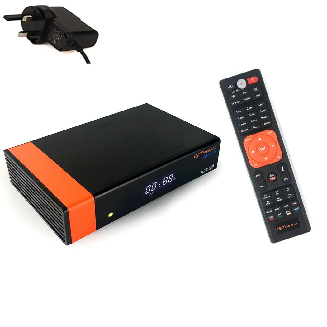 

Built-in WIFI Satellite Receiver TV Box Stylish design with distinctive look. With Remote Control DC 12V, 1.5A