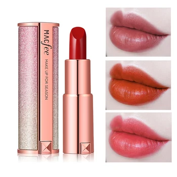 

MACFEE moisturizing lipstick tarry sky designed sexy red pumpkin color waterproof long lasting light matte lipstick pencil MA020