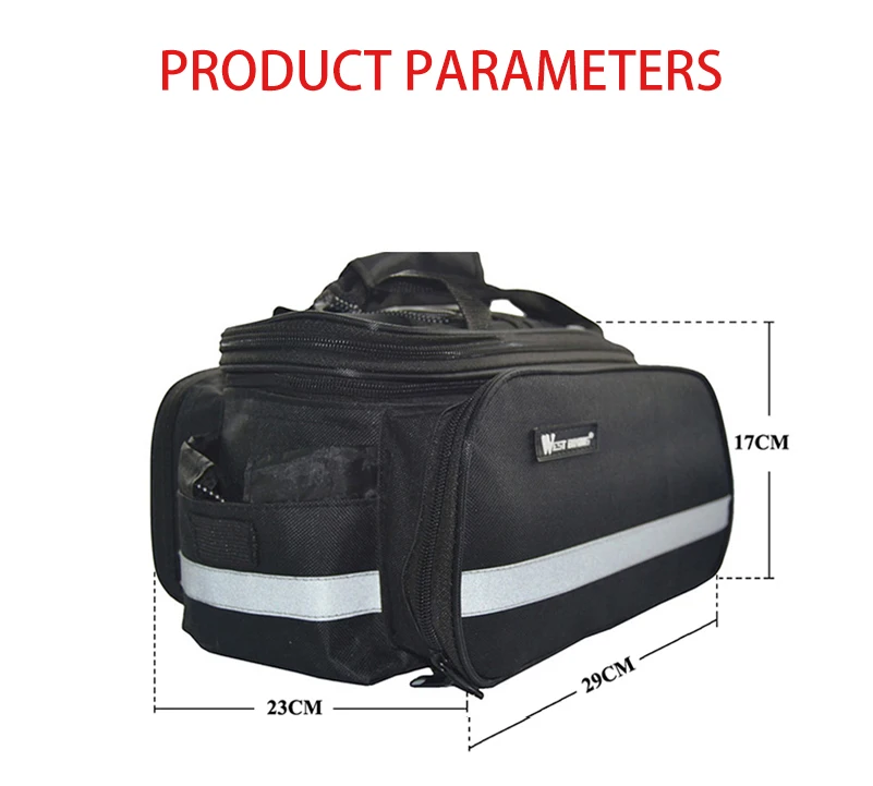Perfect WEST BIKING Waterproof Cycling Bicycle Bike Rear Seat Road MTB Handbag Pannier Black Trunk Bag With Raincoat Bicycle Accessories 3 Perfect WEST BIKING Waterproof Cycling Bicycle Bike Rear Seat Road MTB Handbag Pannier Black Trunk Bag With Raincoat Bicycle Accessories 3