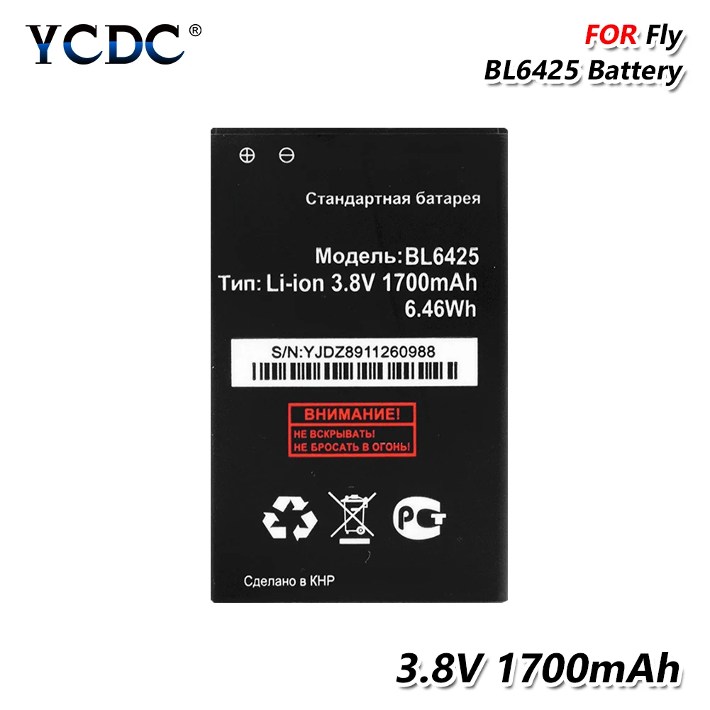 Литиевая YCDC BL-6425 аккумуляторная батарея 1700mAh BL 6425 BL6425 для FLY FS454 Nimbus 8 смартфон