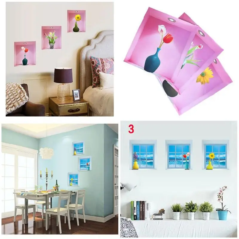 3 قطعة/المجموعة المنزل الديكور 3D جدار ملصق للإزالة الزهور زهرية جدارية ملصقات فنية ملصقات ل غرفة المعيشة غرفة نوم TB Sa 3 قطعة/المجموعة المنزل الديكور 3D جدار ملصق للإزالة الزهور زهرية جدارية ملصقات فنية ملصقات ل غرفة المعيشة غرفة نوم TB Sa